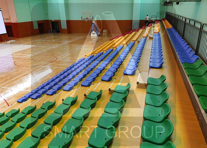 electric retractable bleachers for school 